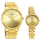 Sonata Quartz Analog Champagne Dial Stainless Steel Strap Watch for Couple