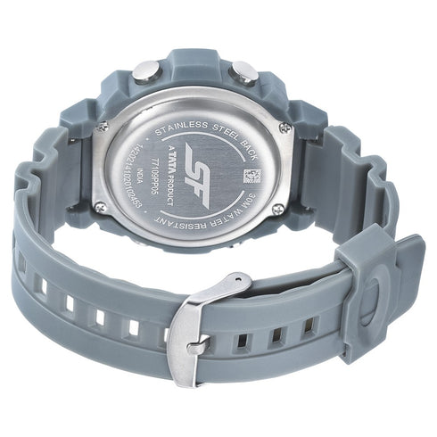Sonata SF Digital Dial Grey PU Strap Watch for Men