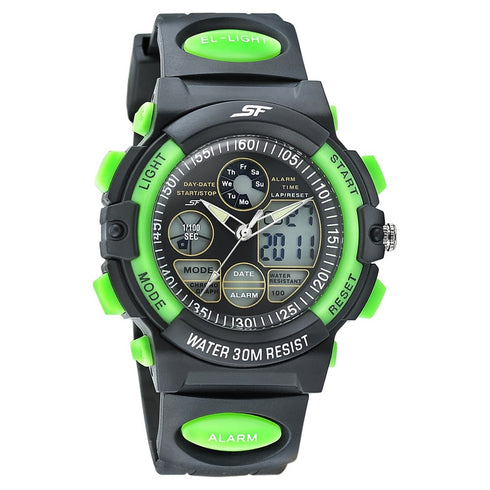 Sonata SF Quartz Analog Digital Black Dial PU Strap Watch for Men Style NS77116PP02W