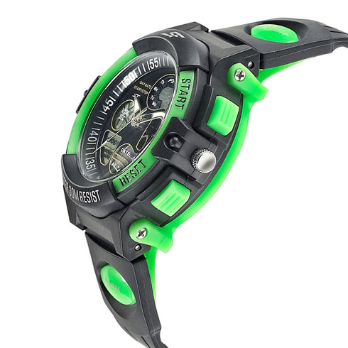 Sonata SF Quartz Analog Digital Black Dial PU Strap Watch for Men Style NS77116PP02W