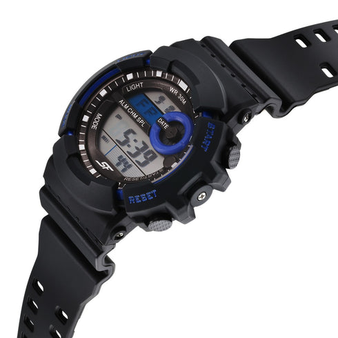 Sonata SF Digital Dial Black Polyurethane Strap Watch For Men