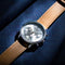 Sonata Quartz Multifunction Silver Dial Brown Leather Strap Watch For Men