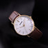 Sonata Quartz Analog White Dial Brown Leather Strap Watch For Men