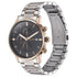 Sonata Quartz Multifunction Black Dial Two Toned Stainless Steel Strap Watch For Men