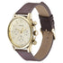Sonata Quartz Multifunction Golden Dial Brown Leather Strap Watch For Men