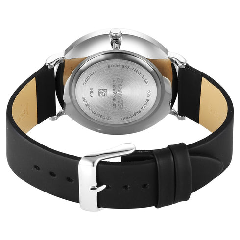 Sonata Ascent Quartz Analog White Dial Leather Strap Watch For Men