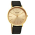 Sonata Traditional Essentials Quartz Analog Champagne Dial Black Leather Strap Watch For Men
