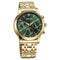 Sonata Wedding Multifunction Green Dial Stainless Steel Strap Watch For Men