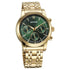 Sonata Wedding Multifunction Green Dial Stainless Steel Strap Watch For Men