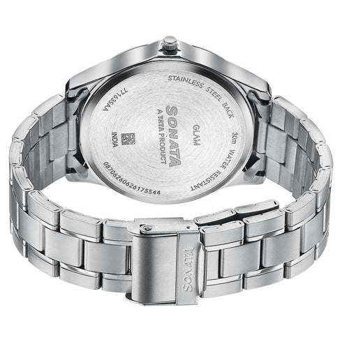 Sonata Traditional Essentials Silver Dial Stainless Steel Strap Watch