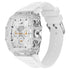 Sonata SF Maiden Voyage Sport Watch White Dial And Strap Tonneau Shaped Case with Multifunction movement