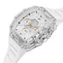 Sonata SF Maiden Voyage Sport Watch White Dial And Strap Tonneau Shaped Case with Multifunction movement