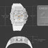 Sonata SF Maiden Voyage Sport Watch White Dial And Strap Tonneau Shaped Case with Multifunction movement