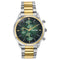 Sonata Festive Quartz Multifunction Green Dial Two Toned Metal Strap Watch For Men