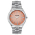 Sonata Festive Quartz Analog Peach Dial Silver Metal Strap Watch For Men