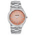 Sonata Festive Quartz Analog Peach Dial Silver Metal Strap Watch For Men