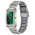Sonata Ascent Green Rectangular Watch Two Tone