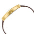 Sonata Ascent Gold Rectangular Watch with Brown Leather