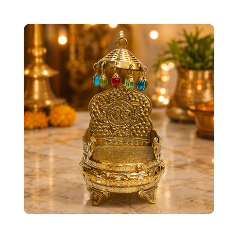 Pure Brass Singhasan with Chatra for idols