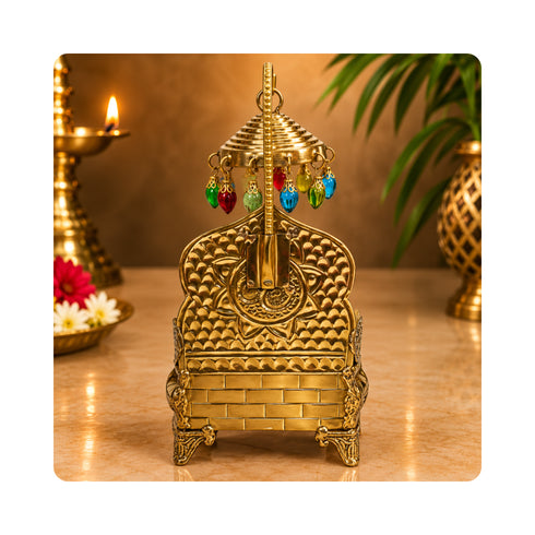 Pure Brass Singhasan with Chatra for idols