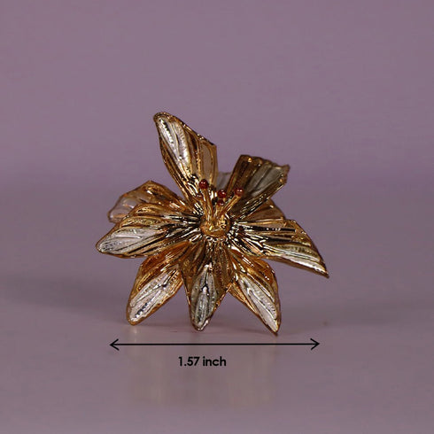 Pure Silver Gold Coated Flowers 8Grams 1 PCS