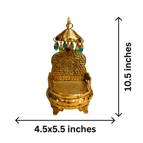 Pure Brass Singhasan with Chatra for idols