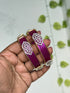 Yuvi Collections SB660 Diamond Finish Enamel Bangles - Set of 2