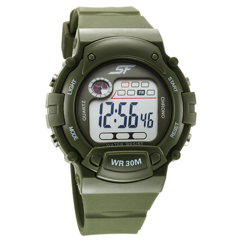 Sonata Digital Dial Green Plastic Strap Watch for Men