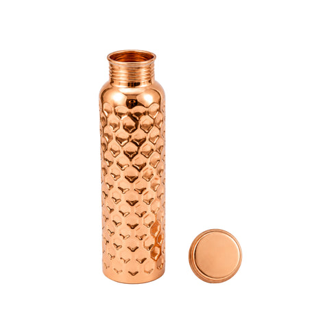 Copper Daimond Hammered Water Bottle 1Litre