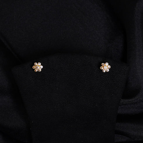 22 Carat Gold Traditional Ear Rings For Women Forgirls |Floral Shape 0.75g by Mahita Collections