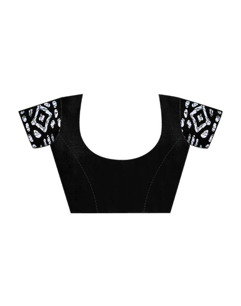 Sudathi Ready To Wear Black Printed Cotton Saree