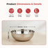 Vinod Doniv Titanium Triply Stainless Steel Tasla 24 cms 2.60 Liter Capacity Induction Friendly