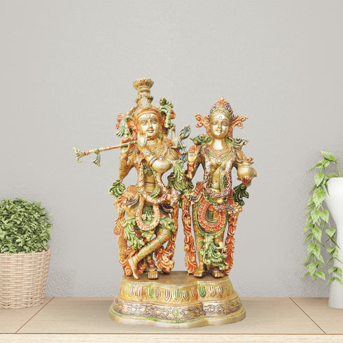 Brass Radha Krishan Same Base Idol 10.6Kg
