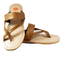 Vhaanfootwear Double Wadi Gandhi Design Soft Leather Cream Color Kolhapuri Chappal for men