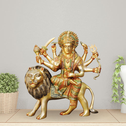 Brass Durga Ji Goddess Idol Statue 6.5Kg