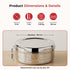 Vinod Stainless Steel Hammered Puri Dabba Set of 4 Capacity 1200 ml 1500 ml 2100 ml 2500 ml Heavy Gauge Steel Airtight Lids and Rust Free