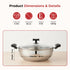 Vinod DONIV Stainless Steel Sorrento Sandwich Bottom Kadai with Steel Lid 26cm Capacity 4 Liter Induction Friendly