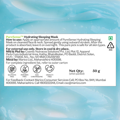 PureSense Hydrating Sleeping Mask | From the makers of Parachute Advansed