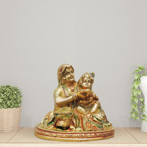 Brass Krishna With Yashoda Maiya 1.44Kg