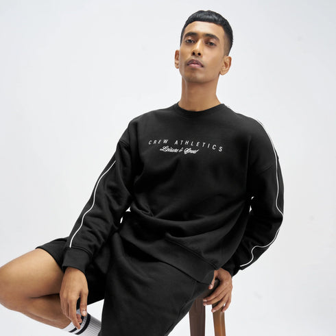 XYXX Crew Oversized Round Neck Sweatshirt - Ink Black