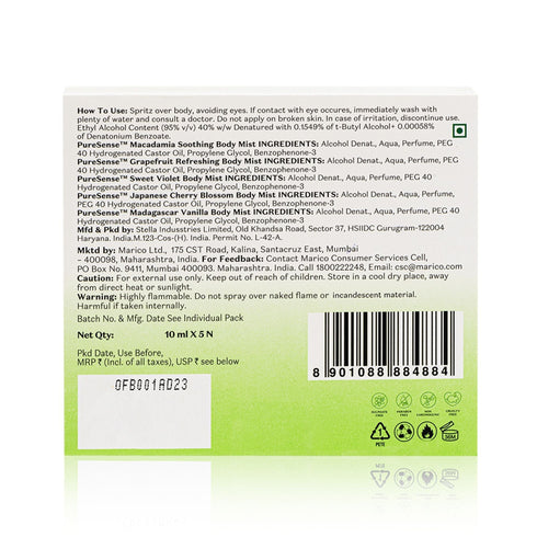 PureSense Mist Mini | Pack of 5 Body Mists