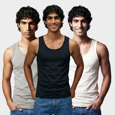 Bummer 100% Cotton Men's Vest - 3 Pack