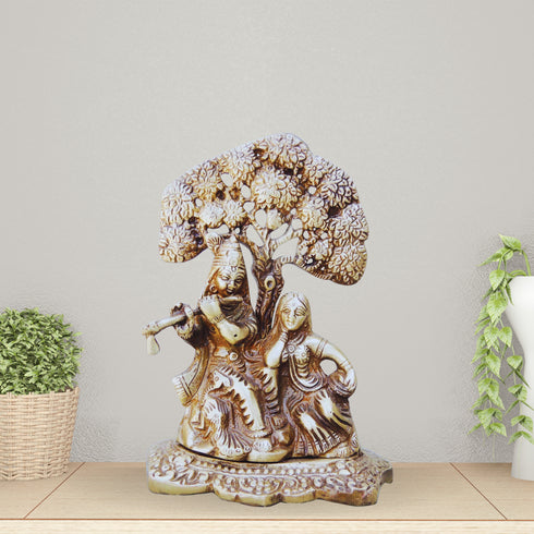 Brass Radha Krishna With Tree Statue 1.125Kg