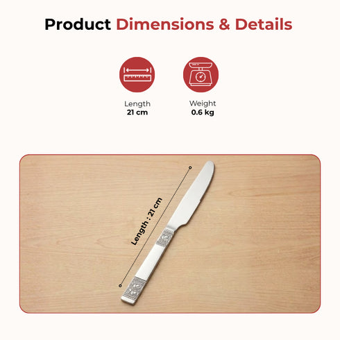 Vinod Moscow Stainless Steel Dinner Knife Set of 6 Piece Heavy Gauge Steel Gloss Finish Rust Free Tough Strong and Durable Dishwasher safe
