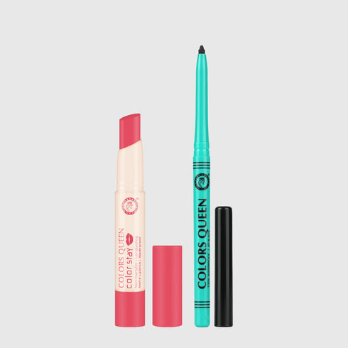 Colors Queen Color Stay Non-Transfer Lipstick and Bold Eyes Auto Kajal Combo