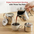 Vinod Stainless Steel 3 Pieces Jumbo Tea Set 1400 ml Tea Pot 250 ml Milk Pot and 250 ml Sugar Pot Highest Grade Steel Mirror Finish Rust Free