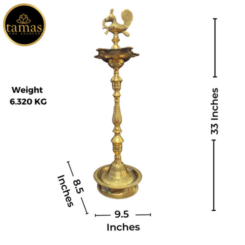 Tamas Brass Peacock Diya Stand