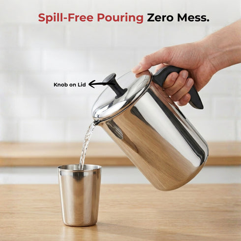Vinod Stainless Steel Aqua Jug Covered 2200 ml with Highest Grade Stainless Steel Mirror Finish Strong and Durable Build Rust Free