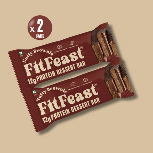 Fitfeast Dessert Protein Bar – Nutty Brownie (Pack of 2)