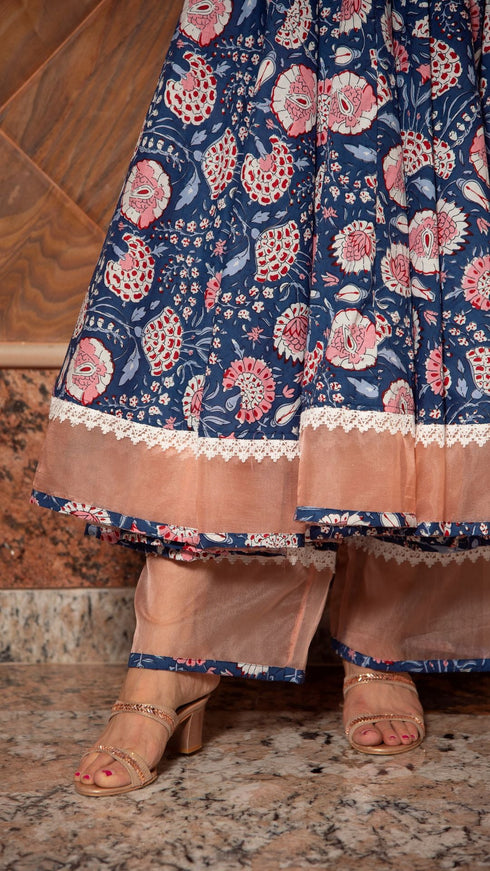 Pomcha Jaipur Ambar Cotton Anarkali Set